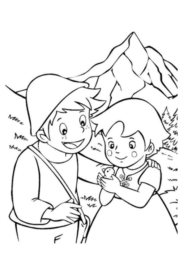 Plansa de colorat cu Heidi 10 2